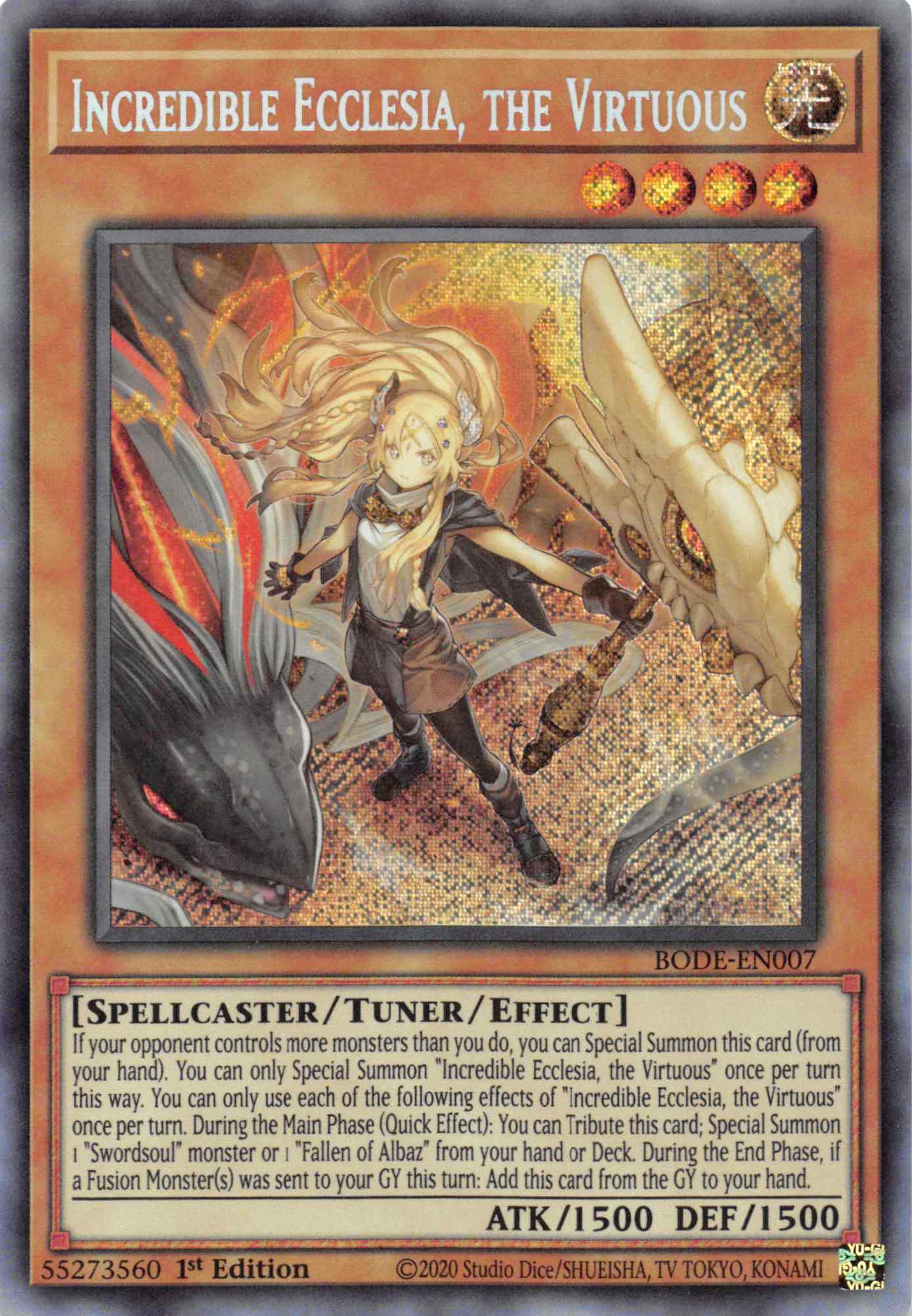 Incredible Ecclesia, the Virtuous [BODE-EN007] Secret Rare | Jomio and Rueliete's Cards and Comics