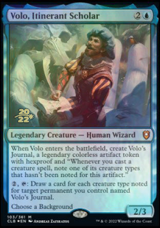 Volo, Itinerant Scholar [Commander Legends: Battle for Baldur's Gate Prerelease Promos] | Jomio and Rueliete's Cards and Comics