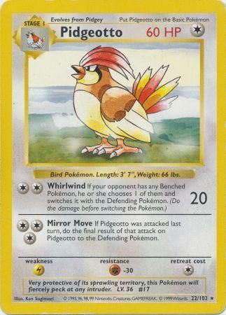 Pidgeotto (22/102) [Base Set Shadowless Unlimited] | Jomio and Rueliete's Cards and Comics