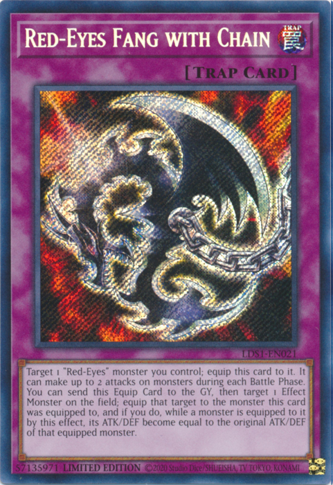 Red-Eyes Fang with Chain [LDS1-EN021] Secret Rare | Jomio and Rueliete's Cards and Comics