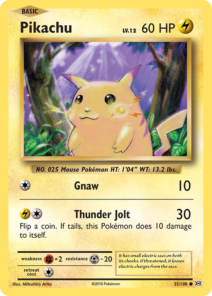 Pikachu (35/108) (Theme Deck Exclusive) (Cracked Ice Holo) [XY: Evolutions] | Jomio and Rueliete's Cards and Comics