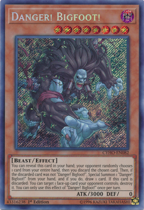 Danger! Bigfoot! [CYHO-EN082] Secret Rare | Jomio and Rueliete's Cards and Comics