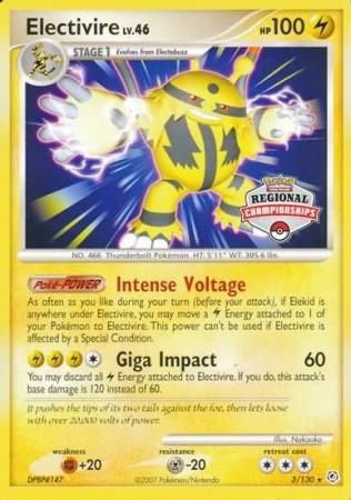 Electivire (3/130) (Regional Championship Promo) [Diamond & Pearl: Base Set] | Jomio and Rueliete's Cards and Comics