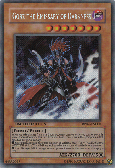 Gorz the Emissary of Darkness [RP02-EN000] Secret Rare | Jomio and Rueliete's Cards and Comics
