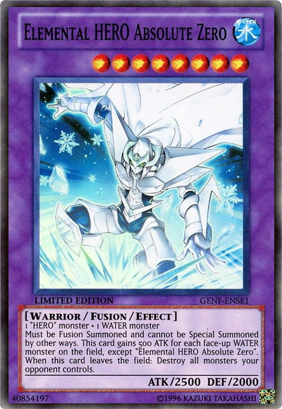 Elemental HERO Absolute Zero [GENF-ENSE1] Super Rare | Jomio and Rueliete's Cards and Comics