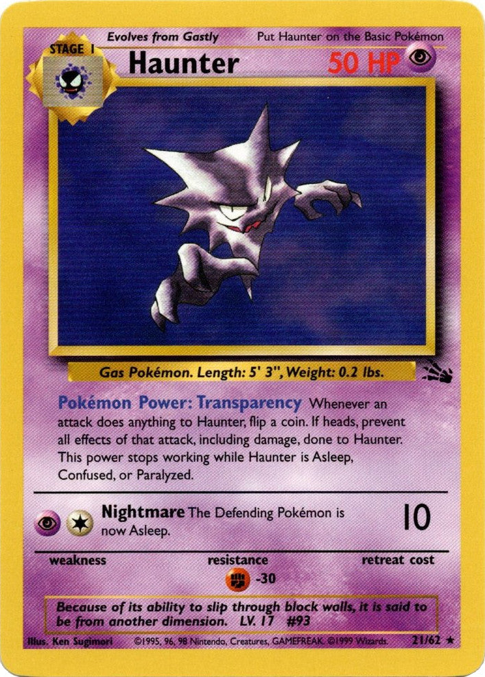 Haunter (21/62) [Fossil Unlimited] | Jomio and Rueliete's Cards and Comics