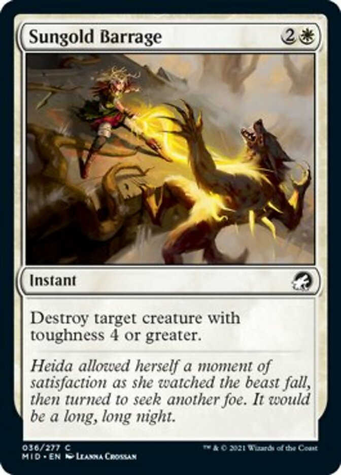 Sungold Barrage [Innistrad: Midnight Hunt] | Jomio and Rueliete's Cards and Comics