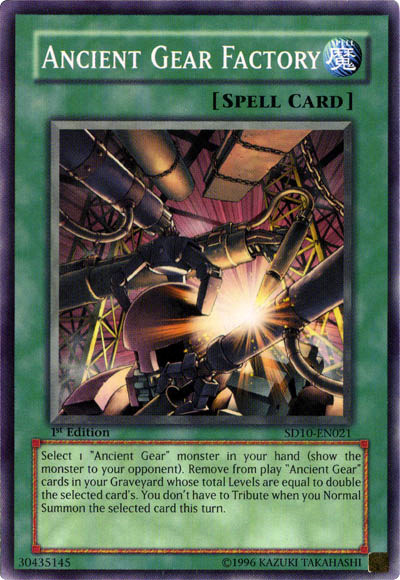 Ancient Gear Factory [SD10-EN021] Common | Jomio and Rueliete's Cards and Comics