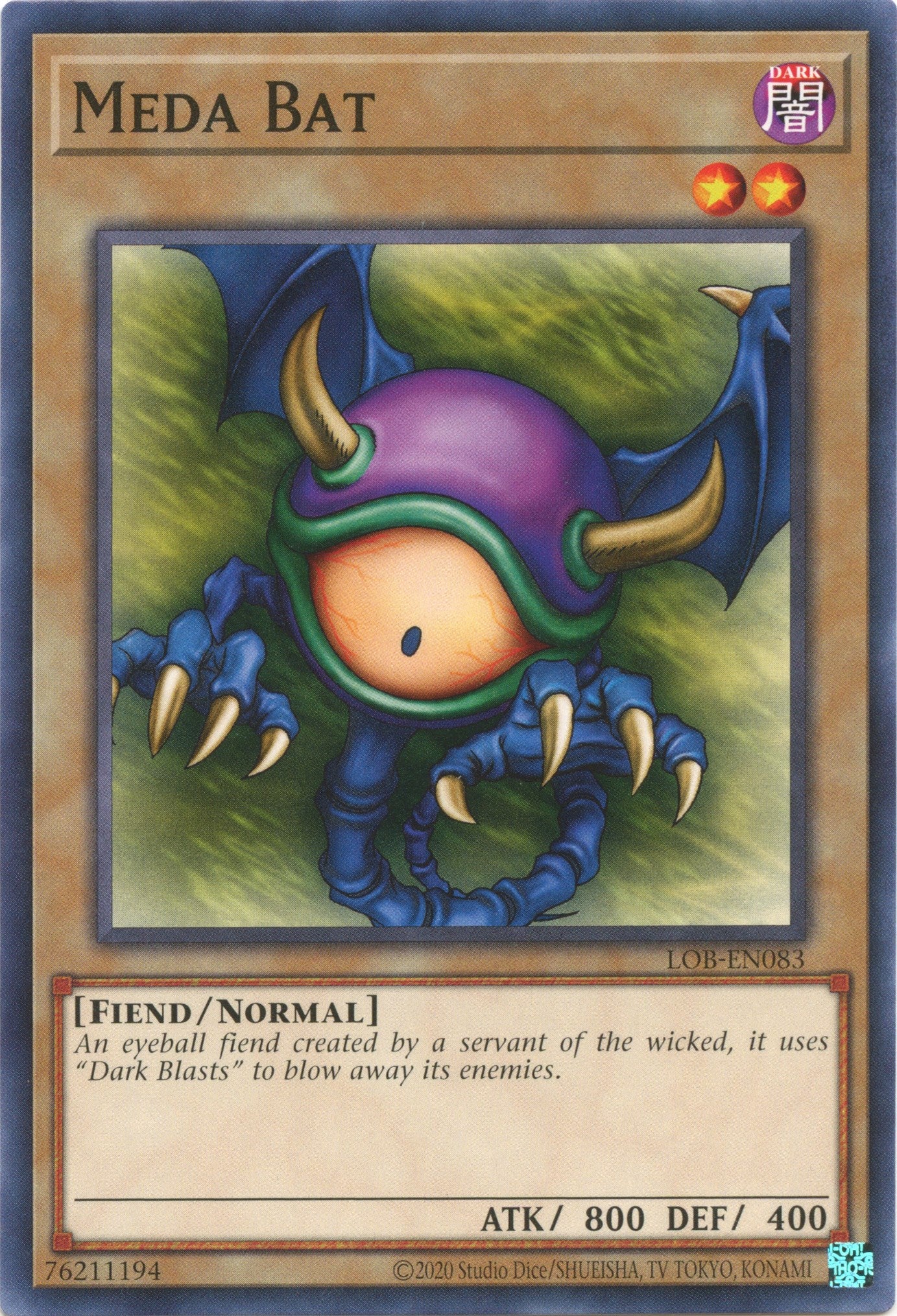 Meda Bat (25th Anniversary) [LOB-EN083] Common | Jomio and Rueliete's Cards and Comics