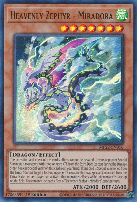 Heavenly Zephyr - Miradora [MP22-EN016] Ultra Rare | Jomio and Rueliete's Cards and Comics