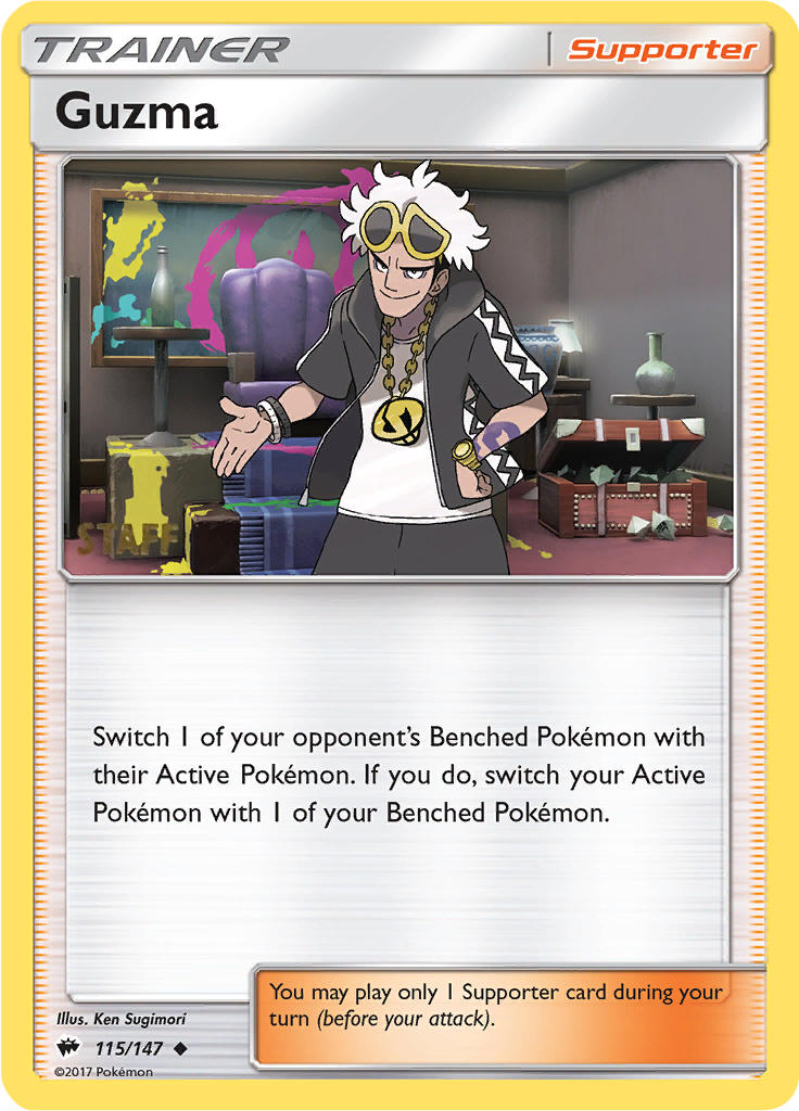 Guzma (115/147) (Regional Championships Staff) [Sun & Moon: Burning Shadows] | Jomio and Rueliete's Cards and Comics