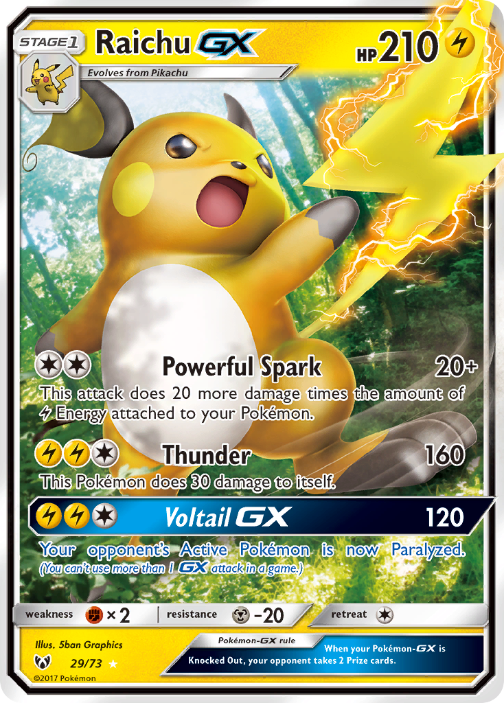 Raichu GX (29/73) [Sun & Moon: Shining Legends] | Jomio and Rueliete's Cards and Comics
