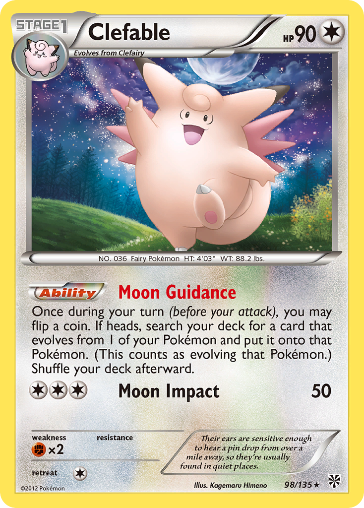 Clefable (98/135) [Black & White: Plasma Storm] | Jomio and Rueliete's Cards and Comics