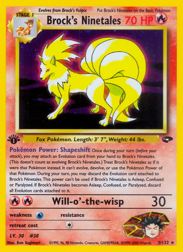 Brock's Ninetales (3/132) [Gym Challenge 1st Edition] | Jomio and Rueliete's Cards and Comics