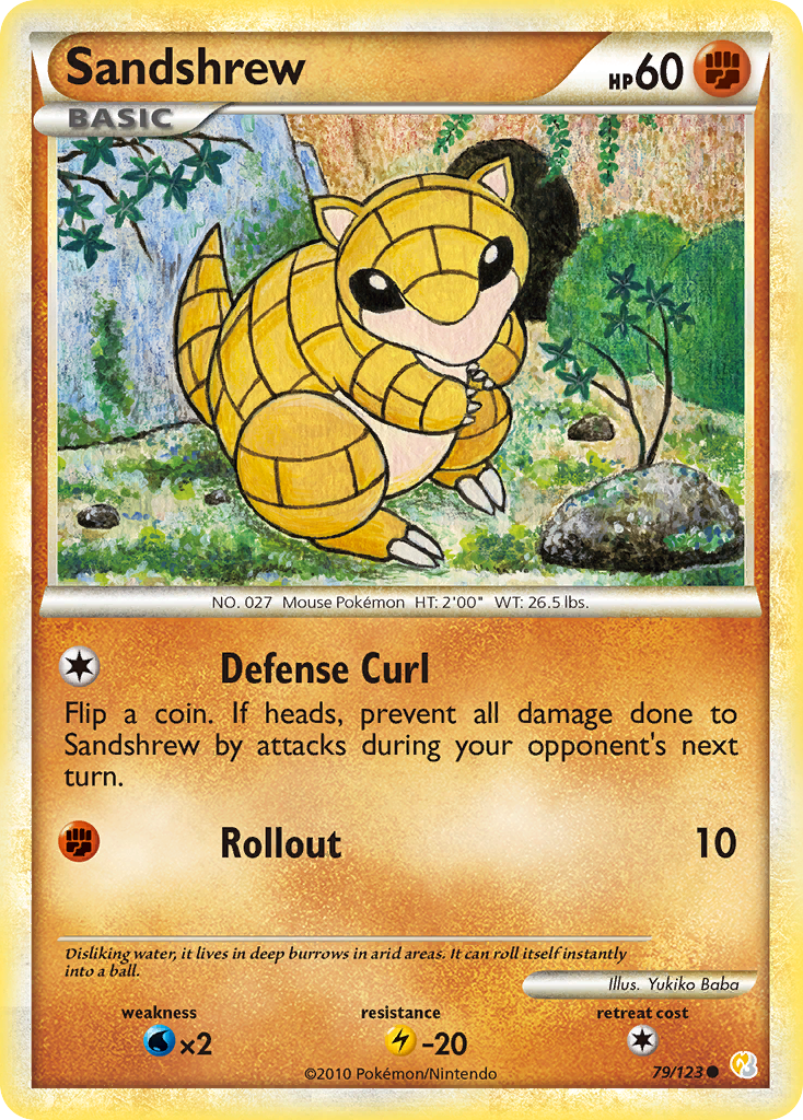 Sandshrew (79/123) [HeartGold & SoulSilver: Base Set] | Jomio and Rueliete's Cards and Comics