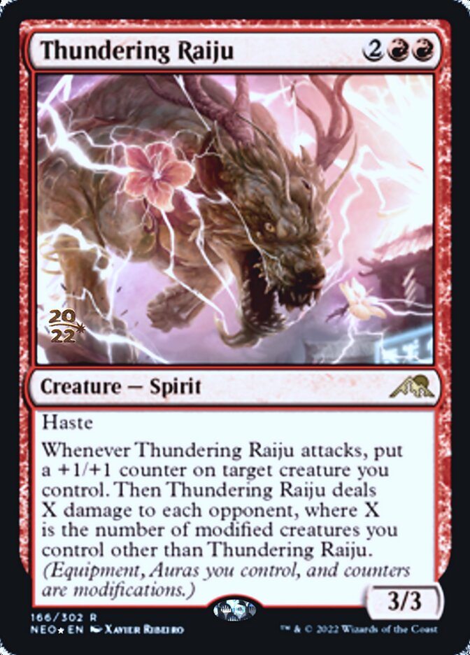 Thundering Raiju [Kamigawa: Neon Dynasty Prerelease Promos] | Jomio and Rueliete's Cards and Comics