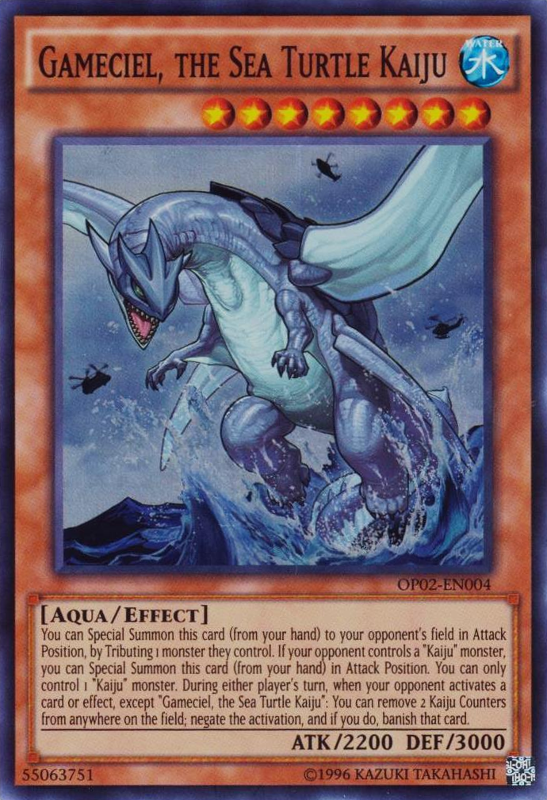 Gameciel, the Sea Turtle Kaiju [OP02-EN004] Super Rare | Jomio and Rueliete's Cards and Comics