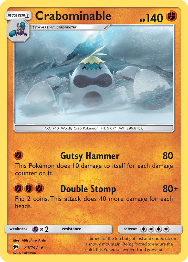Crabominable (74/147) [Sun & Moon: Burning Shadows] | Jomio and Rueliete's Cards and Comics