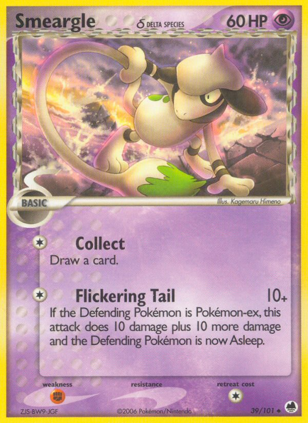 Smeargle (39/101) (Delta Species) [EX: Dragon Frontiers] | Jomio and Rueliete's Cards and Comics