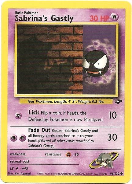Sabrina's Gastly (96/132) [Gym Challenge Unlimited] | Jomio and Rueliete's Cards and Comics