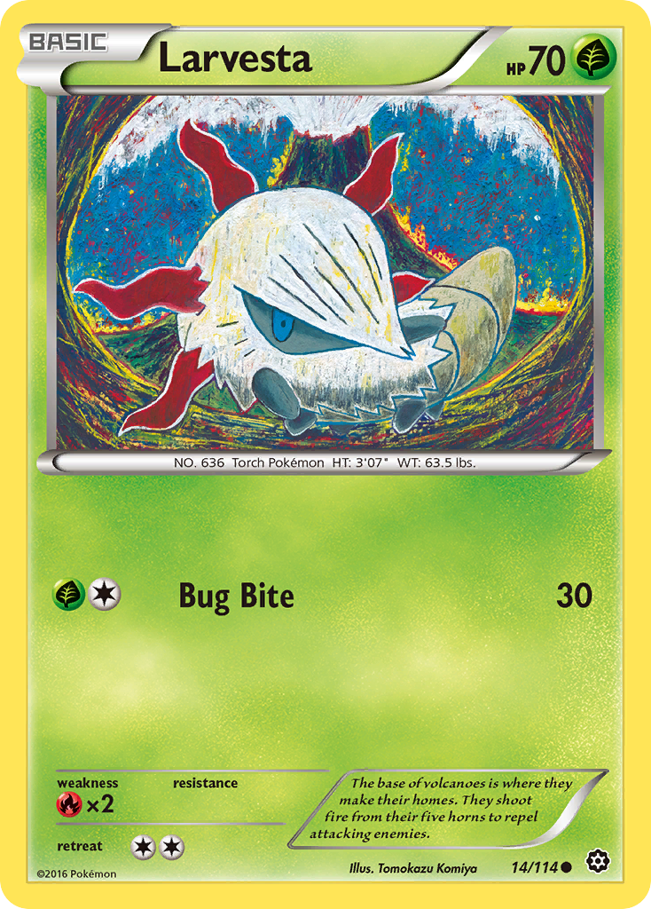 Larvesta (14/114) [XY: Steam Siege] | Jomio and Rueliete's Cards and Comics