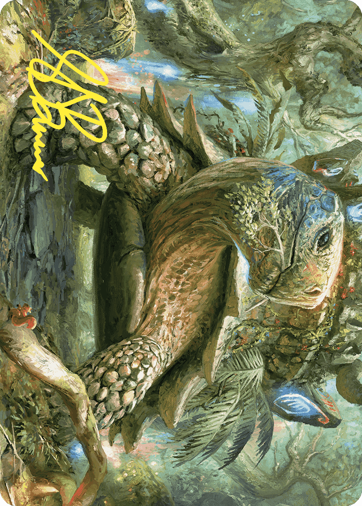 Blossoming Tortoise Art Card (Gold-Stamped Signature) [Wilds of Eldraine Art Series] | Jomio and Rueliete's Cards and Comics