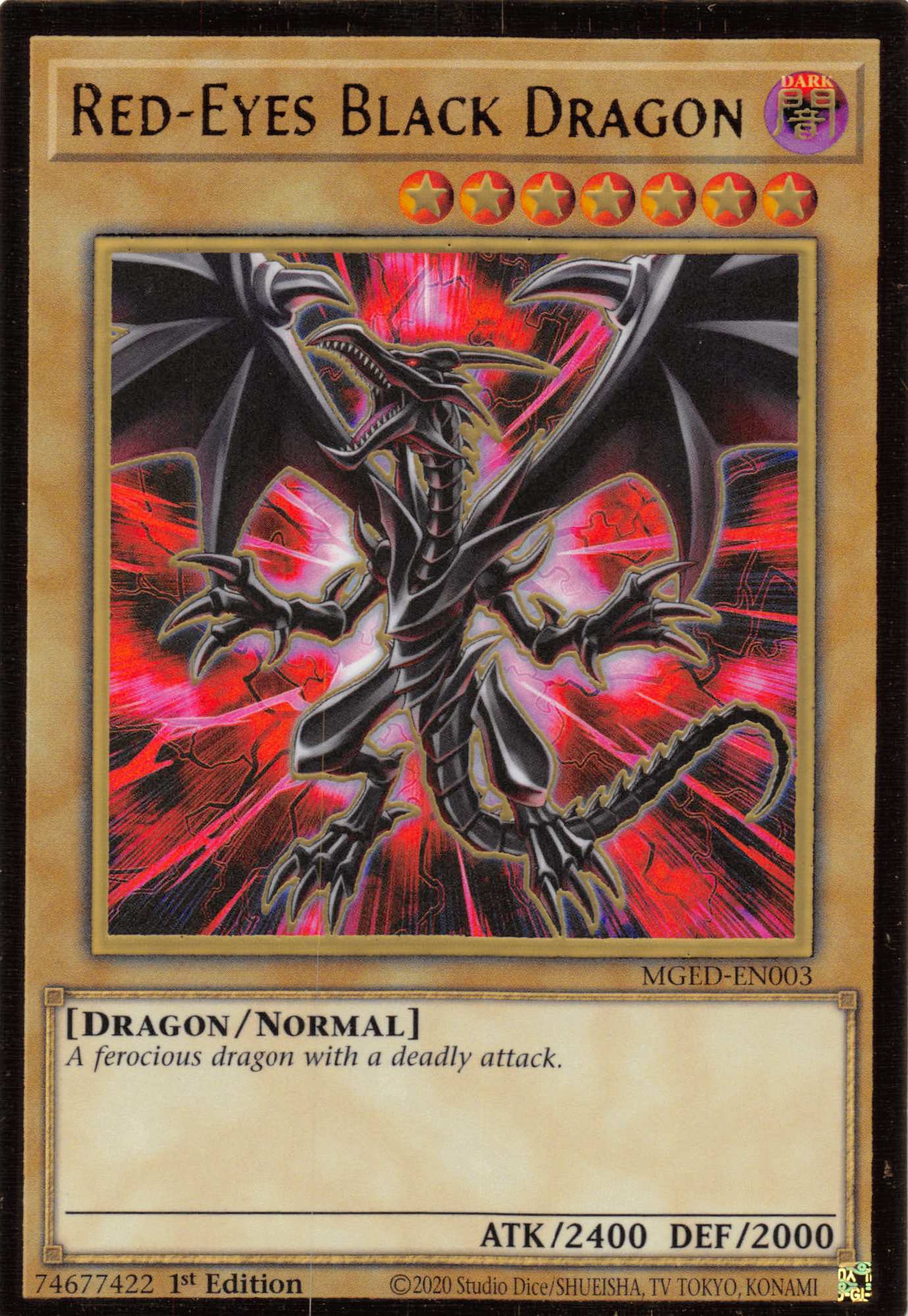 Red-Eyes Black Dragon (Alternate Art) [MGED-EN003] Gold Rare | Jomio and Rueliete's Cards and Comics
