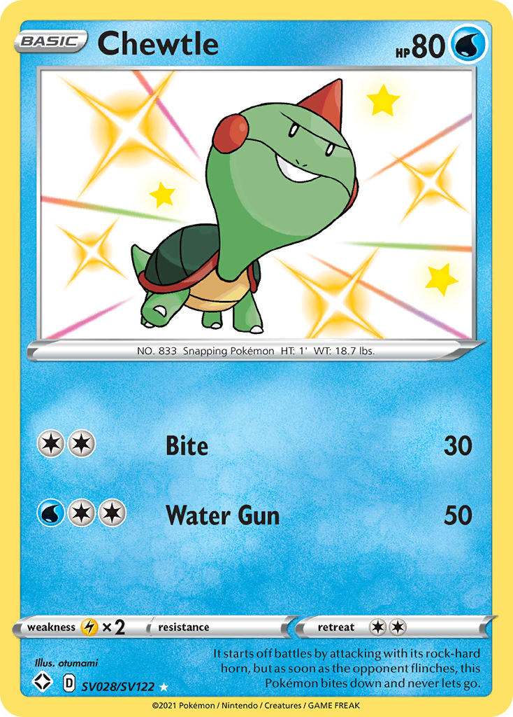 Chewtle (SV028/SV122) [Sword & Shield: Shining Fates] | Jomio and Rueliete's Cards and Comics