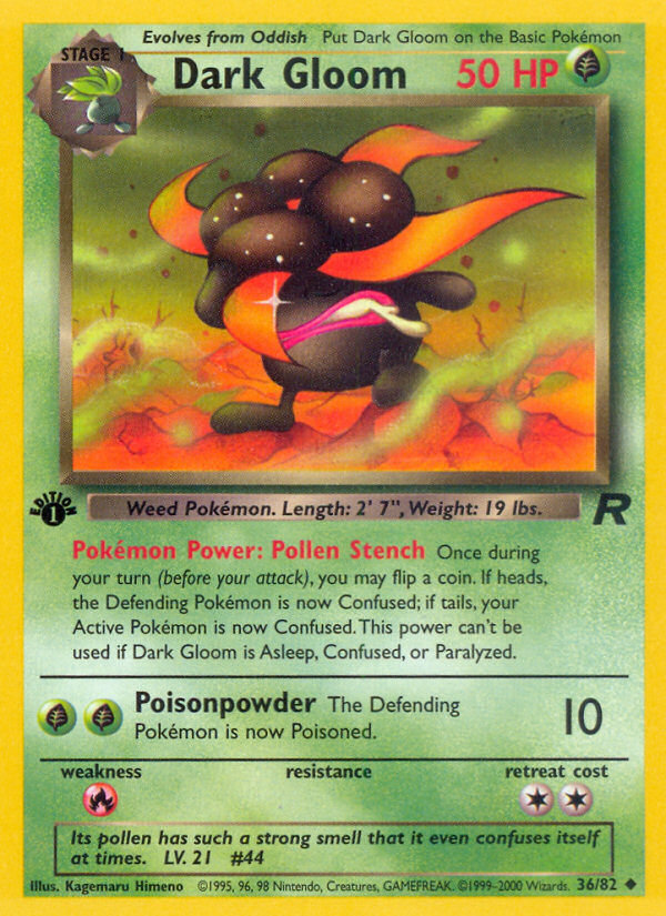 Dark Gloom (36/82) [Team Rocket 1st Edition] | Jomio and Rueliete's Cards and Comics