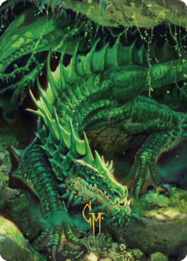 Lurking Green Dragon Art Card (Gold-Stamped Signature) [Commander Legends: Battle for Baldur's Gate Art Series] | Jomio and Rueliete's Cards and Comics