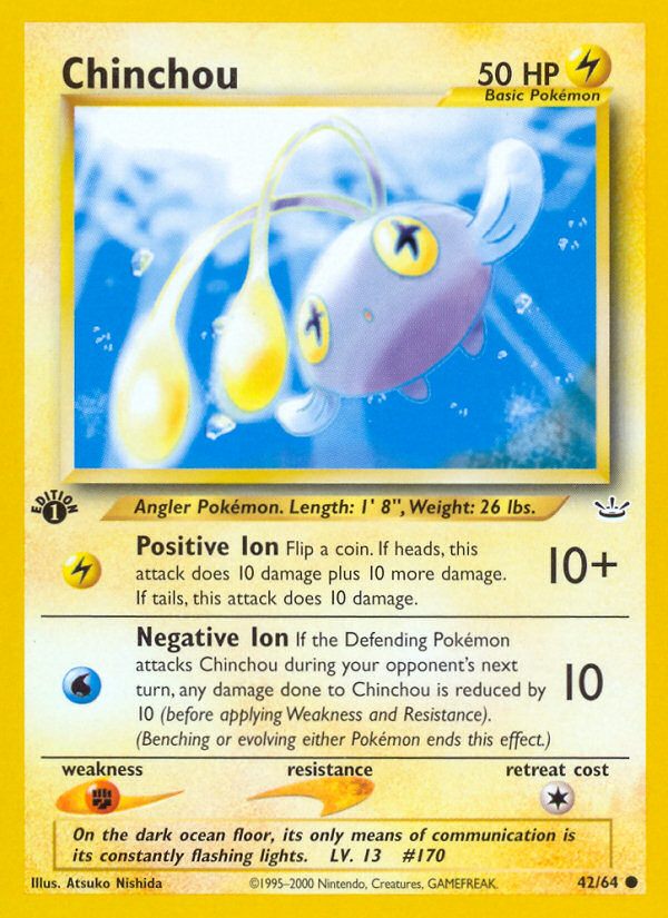 Chinchou (42/64) [Neo Revelation 1st Edition] | Jomio and Rueliete's Cards and Comics
