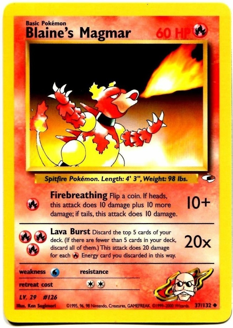 Blaine's Magmar (37/132) [Gym Heroes Unlimited] | Jomio and Rueliete's Cards and Comics