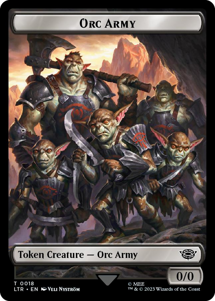 Orc Army (0018) // Food (0024) Double-Sided Token (Surge Foil) [The Lord of the Rings: Tales of Middle-Earth Tokens] | Jomio and Rueliete's Cards and Comics