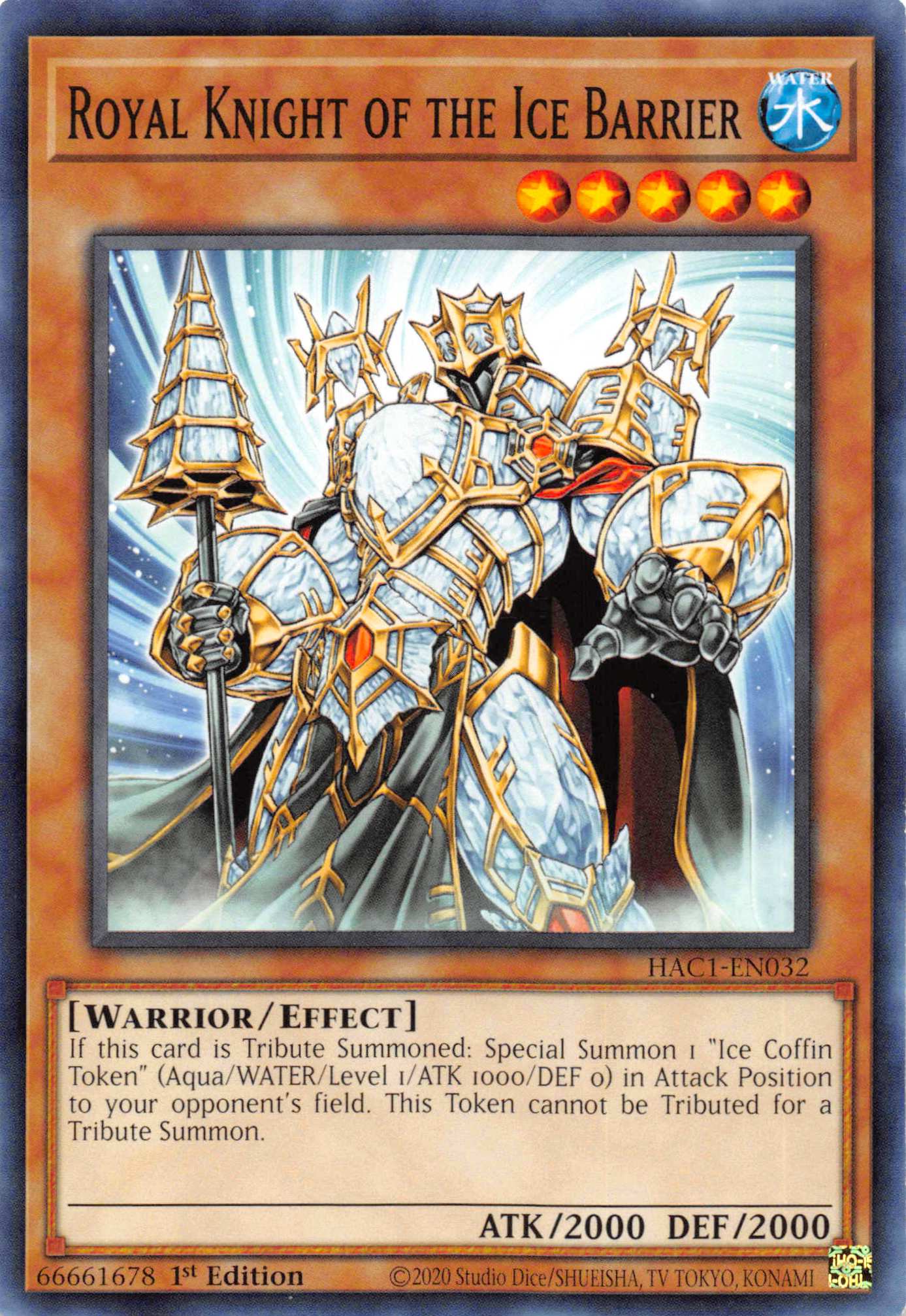 Royal Knight of the Ice Barrier (Duel Terminal) [HAC1-EN032] Parallel Rare | Jomio and Rueliete's Cards and Comics
