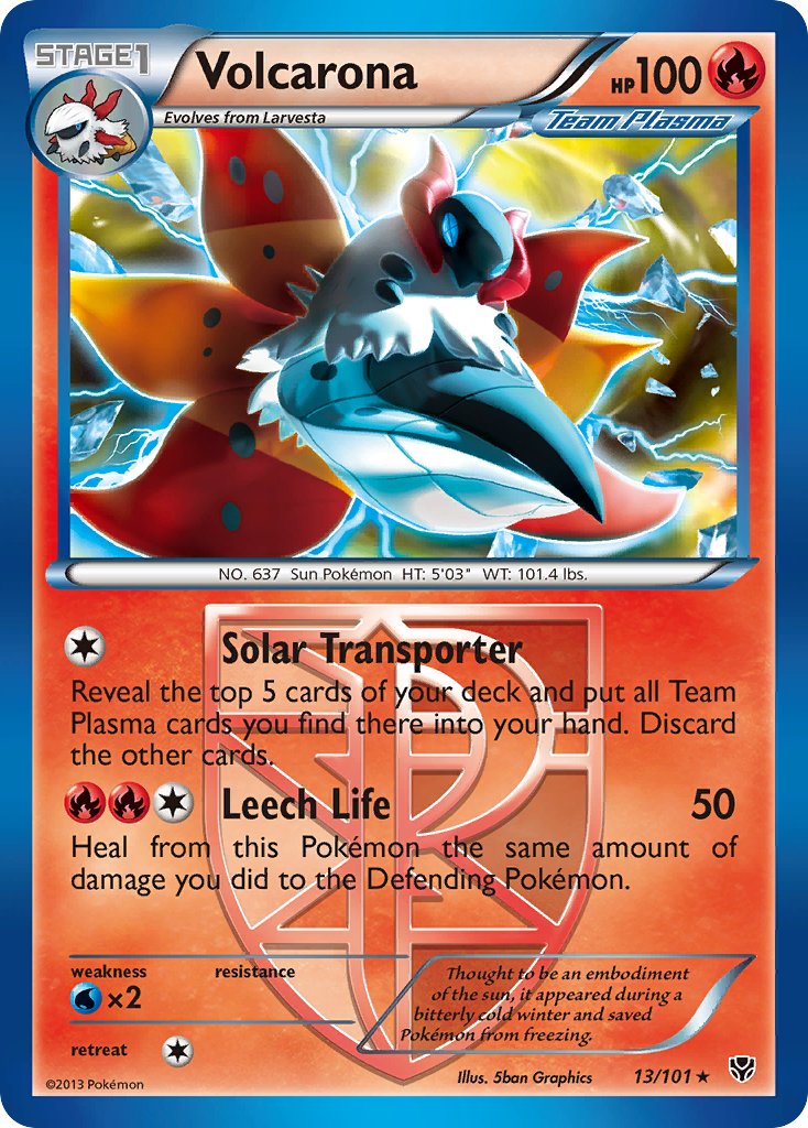 Volcarona (13/101) (Theme Deck Exclusive) [Black & White: Plasma Blast] | Jomio and Rueliete's Cards and Comics