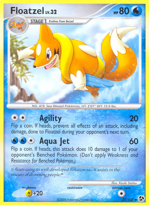 Floatzel (37/106) [Diamond & Pearl: Great Encounters] | Jomio and Rueliete's Cards and Comics