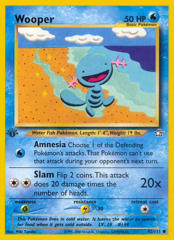 Wooper (82/111) [Neo Genesis 1st Edition] | Jomio and Rueliete's Cards and Comics