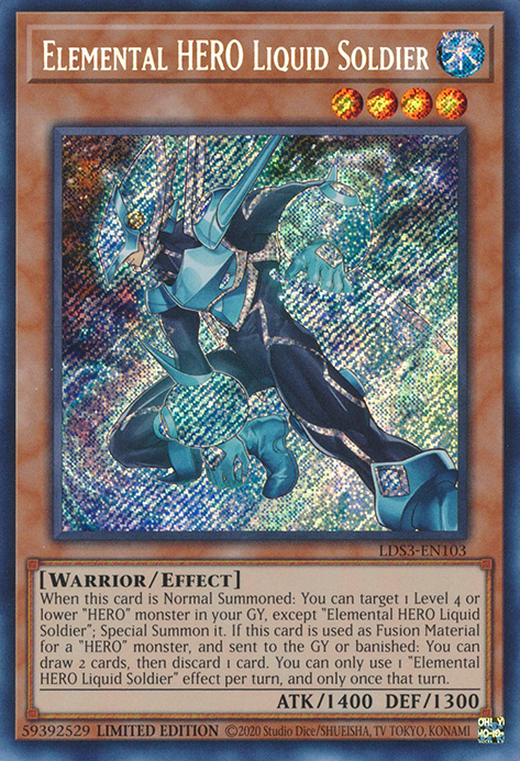 Elemental HERO Liquid Soldier [LDS3-EN103] Secret Rare | Jomio and Rueliete's Cards and Comics