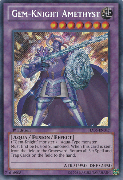 Gem-Knight Amethyst [HA06-EN047] Secret Rare | Jomio and Rueliete's Cards and Comics