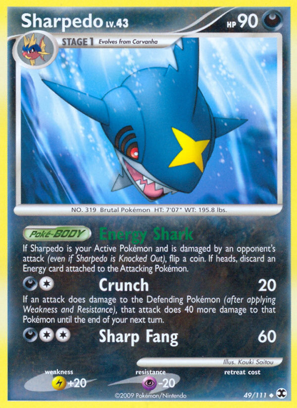 Sharpedo (49/111) [Platinum: Rising Rivals] | Jomio and Rueliete's Cards and Comics