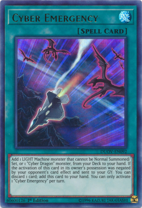 Cyber Emergency [DUOV-EN092] Ultra Rare | Jomio and Rueliete's Cards and Comics