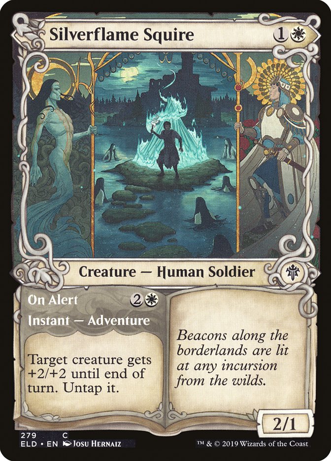 Silverflame Squire // On Alert (Showcase) [Throne of Eldraine] | Jomio and Rueliete's Cards and Comics