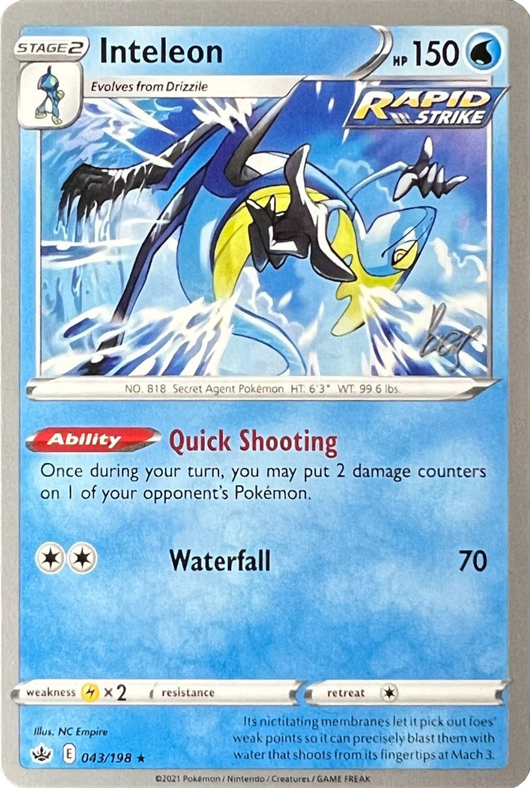 Inteleon (043/198) (Cheryl Again - Sebastian Lashmet) [World Championships 2022] | Jomio and Rueliete's Cards and Comics