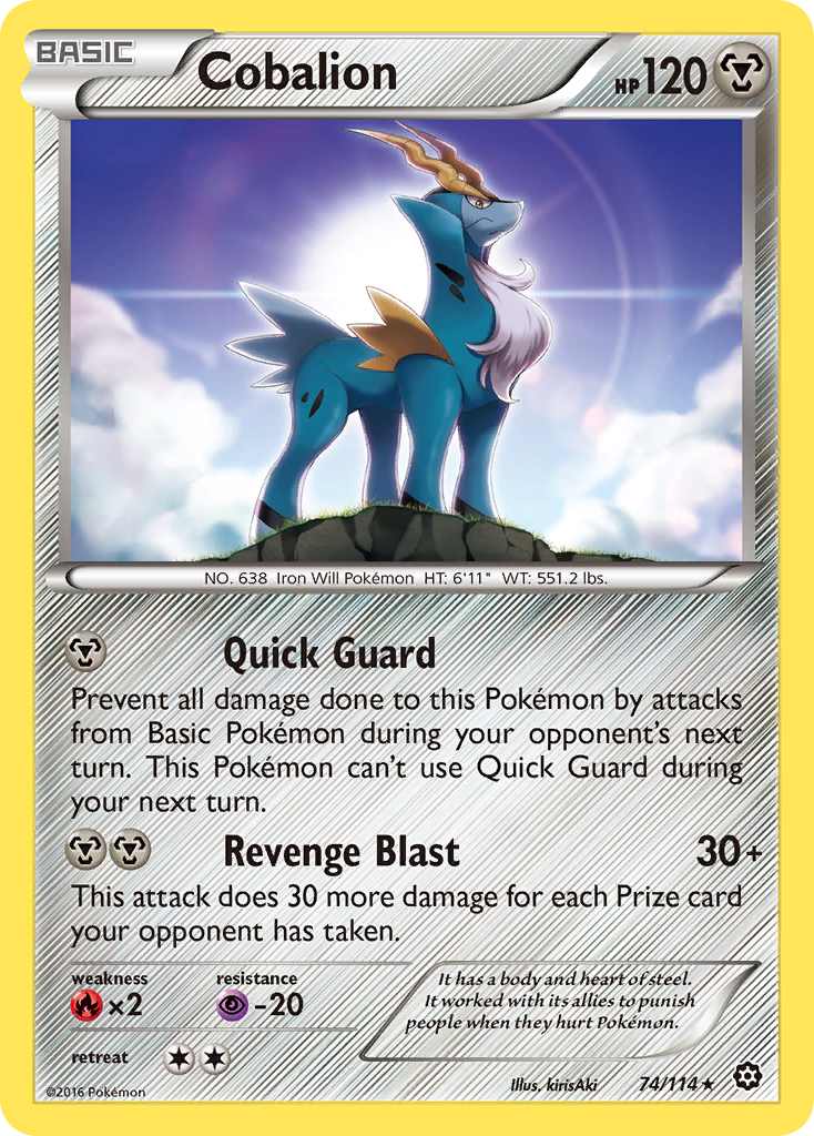 Cobalion (74/114) [XY: Steam Siege] | Jomio and Rueliete's Cards and Comics