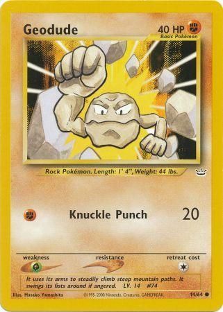 Geodude (44/64) [Neo Revelation Unlimited] | Jomio and Rueliete's Cards and Comics