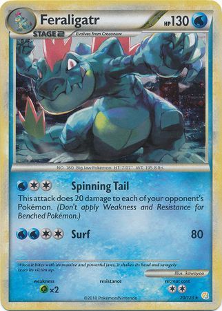 Feraligatr (20/123) (Cracked Ice Holo) [HeartGold & SoulSilver: Base Set] | Jomio and Rueliete's Cards and Comics