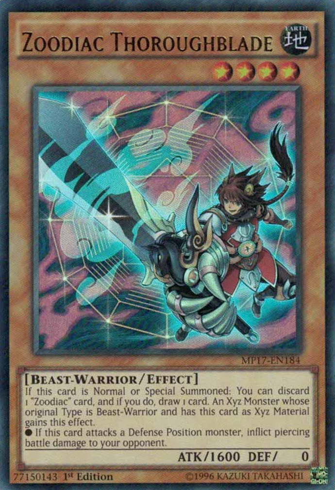 Zoodiac Thoroughblade [MP17-EN184] Ultra Rare | Jomio and Rueliete's Cards and Comics