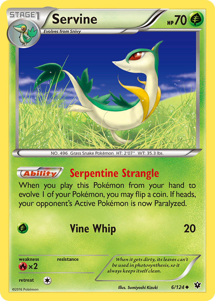 Servine (6/124) [XY: Fates Collide] | Jomio and Rueliete's Cards and Comics