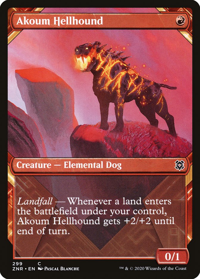 Akoum Hellhound (Showcase) [Zendikar Rising] | Jomio and Rueliete's Cards and Comics