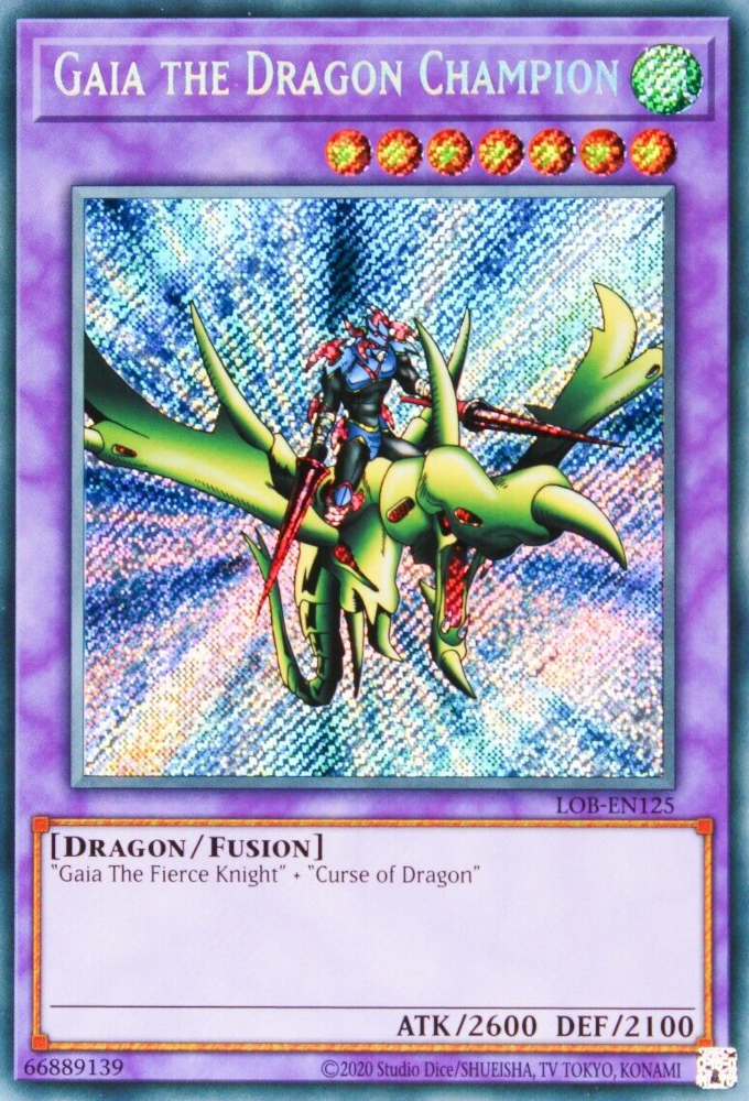 Gaia the Dragon Champion (25th Anniversary) [LOB-EN125] Secret Rare | Jomio and Rueliete's Cards and Comics